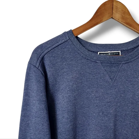 Classic Dusty Blue Long Sleeve Sweatshirt | Karen Scott Sport | PL - Picture 4 of 8